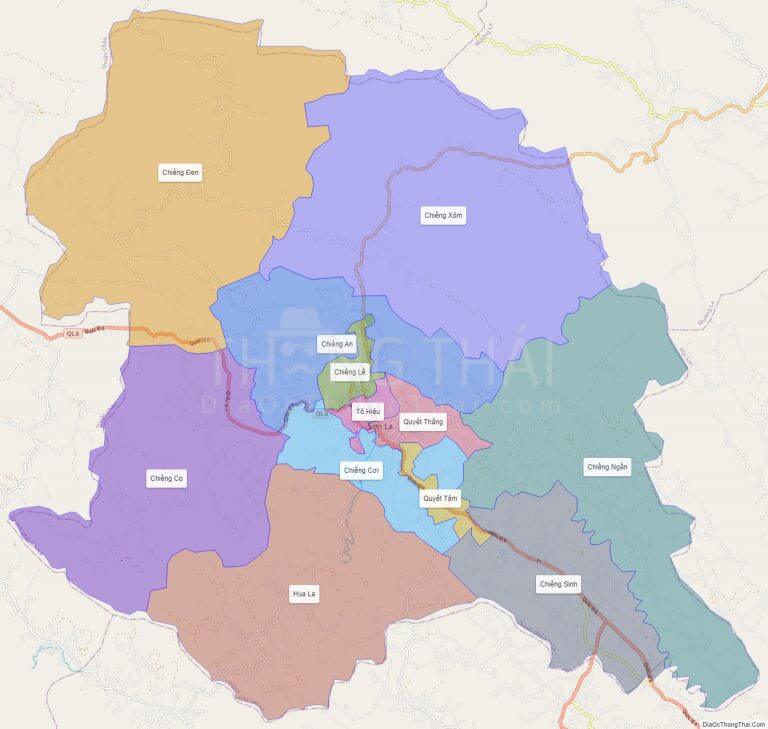 Bản đồ thành phố Sơn La. 