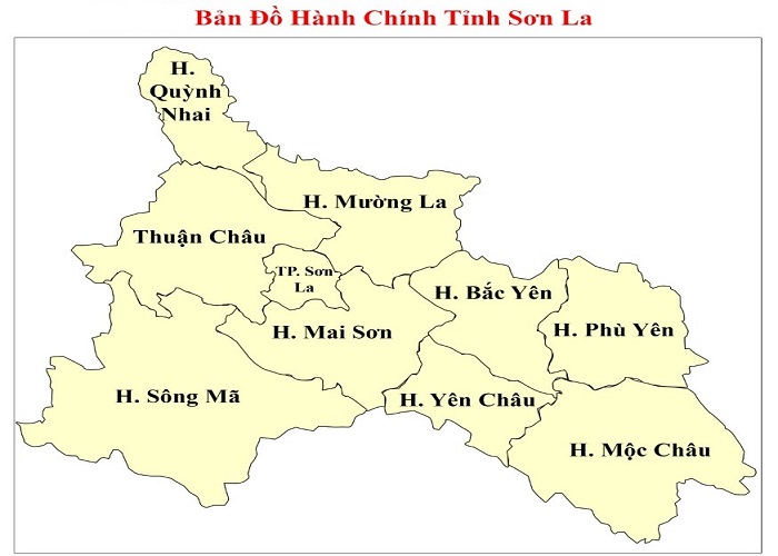 Bản đồ hành chính tỉnh Sơn La